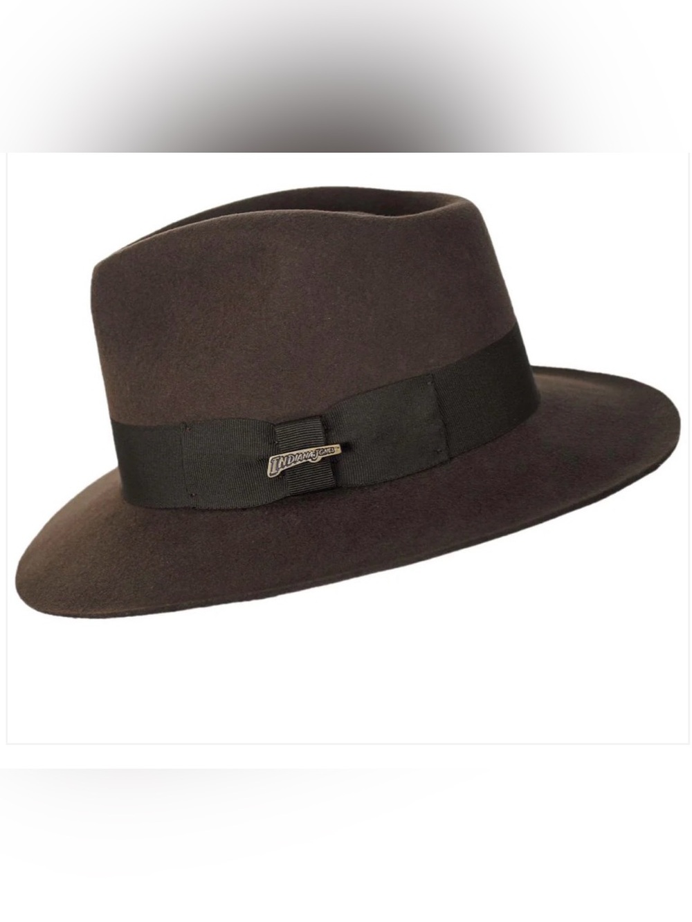 Indiana Jones Officially Licensed Brown 100% Wool Felt Fedora with Black Band